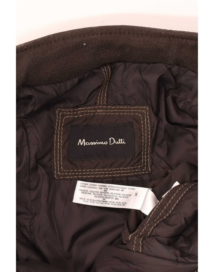 Jaqueta acolchoada masculina Massimo Dutti grande poliéster marrom
