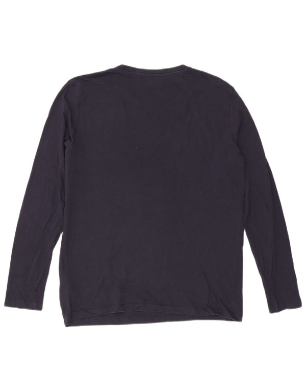 Jack & Jones Camiseta masculina de manga comprida grande algodão azul marinho