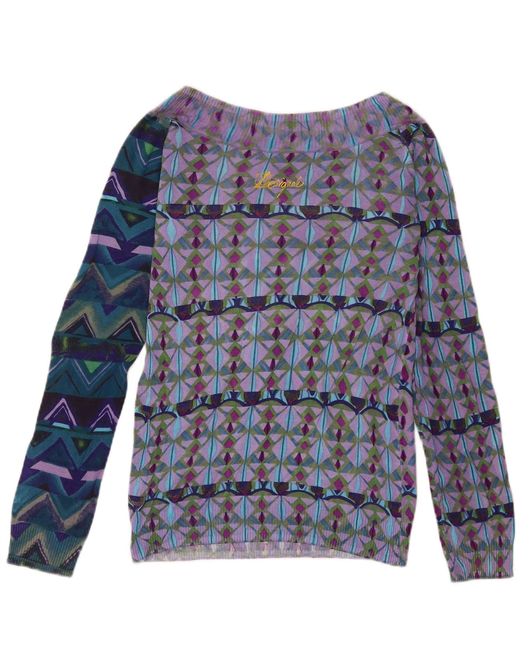 Desigual Womens Off Shoulder Top UK 18 Grande Multicolorido Boêmio