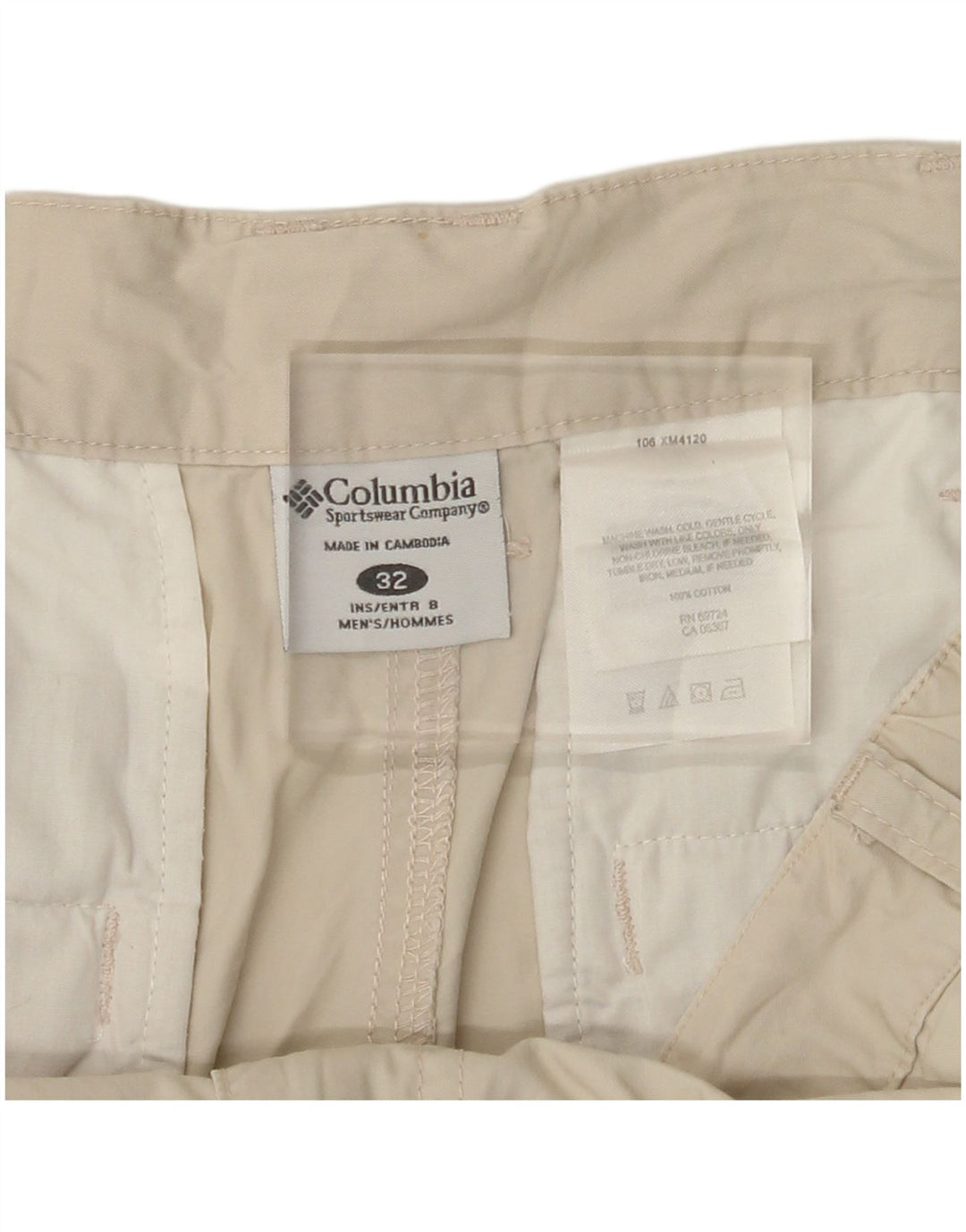 COLUMBIA Mens Cargo Shorts W32 Algodão Bege Médio