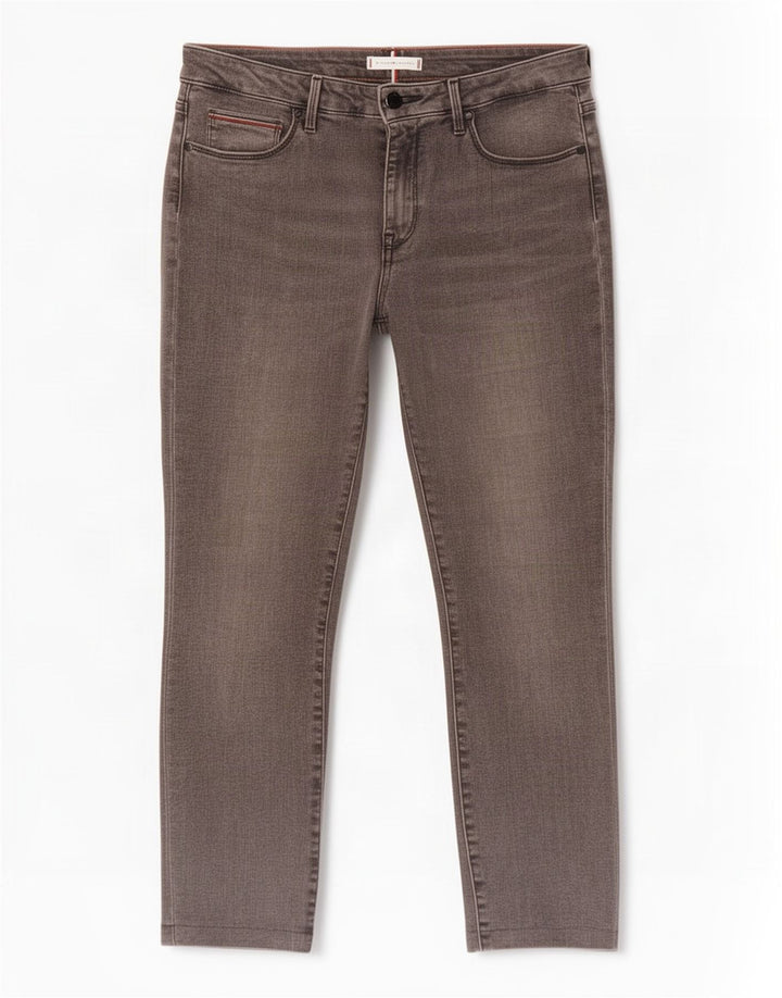 Tommy Hilfiger Calça Jeans Feminina Crop Slim W30 L25 Cinza