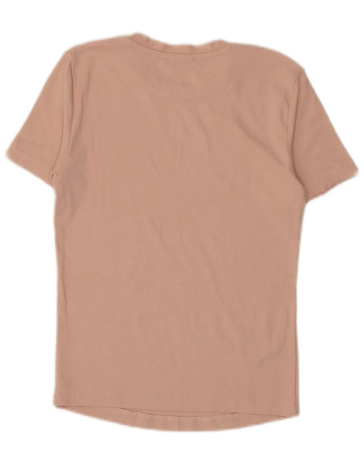Camiseta feminina Zara UK 14 grande rosa