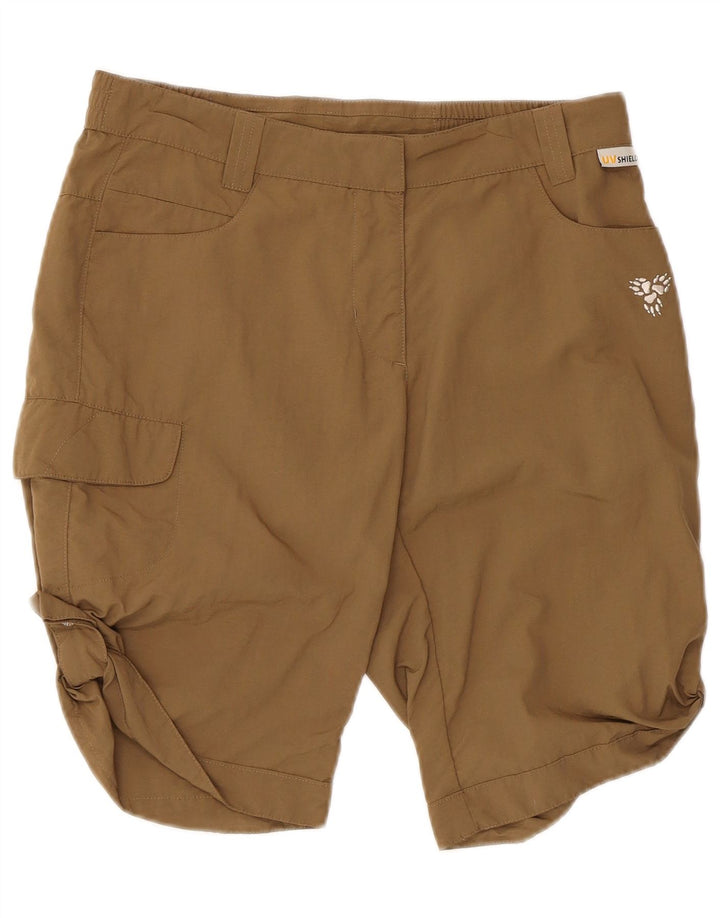 Shorts cargo feminino Jack Wolfskin UK 8/10 pequeno W30 poliamida bege