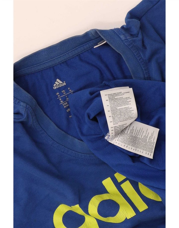 Adidas Mens Climalite Graphic Camiseta Top Médio Algodão Azul