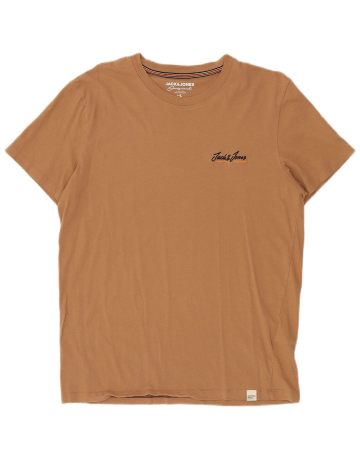 Camiseta masculina Jack & Jones grande algodão marrom