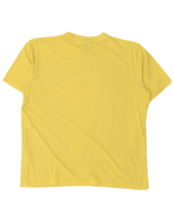 CHAMPION Mens Graphic T-Shirt Top Small Yellow Cotton