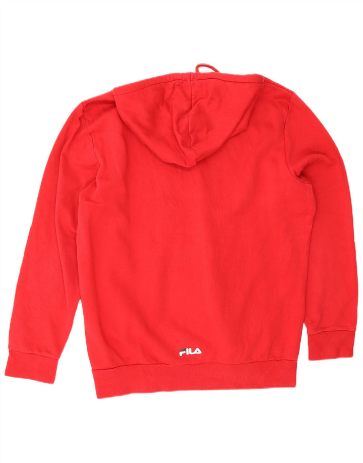 Fila Mens Graphic Hoodie Jumper Grande Algodão Vermelho