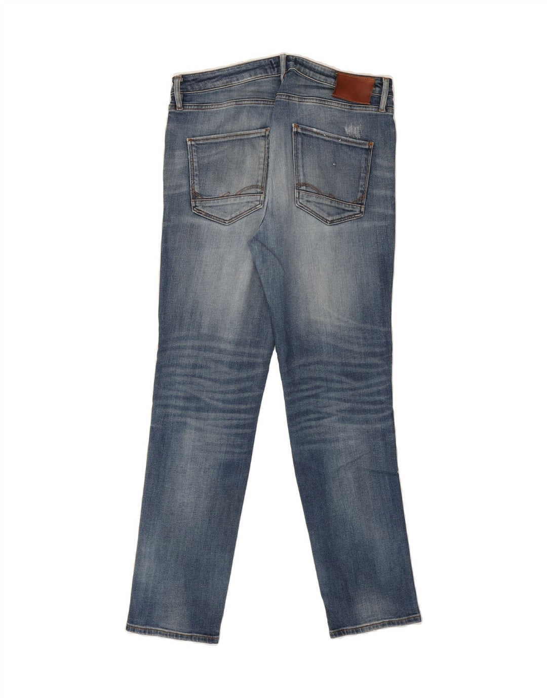 JACK & JONES Mens Distressed Slim Jeans W34 L32 Blue Cotton Vintage Jack & Jones and Second-Hand Jack & Jones from Messina Hembry 