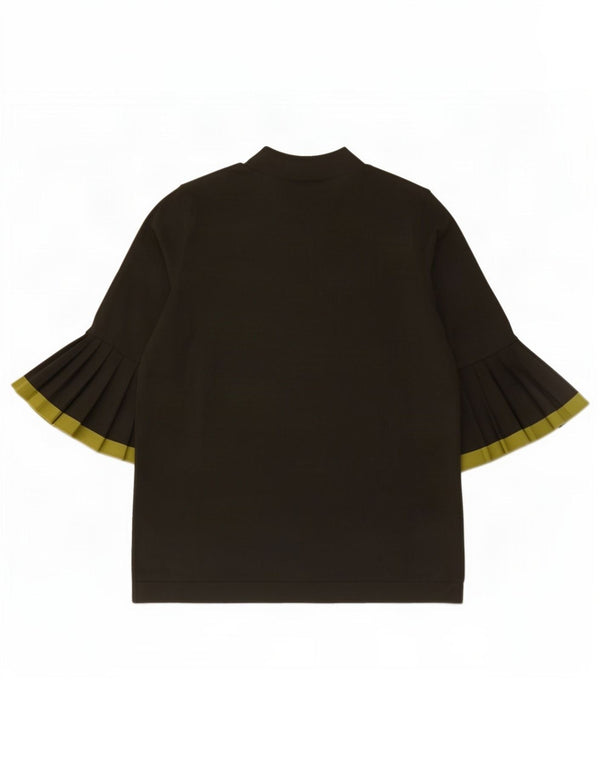 Cos Womens Top 3/4 Sleeve UK 10 Small Green Viscose