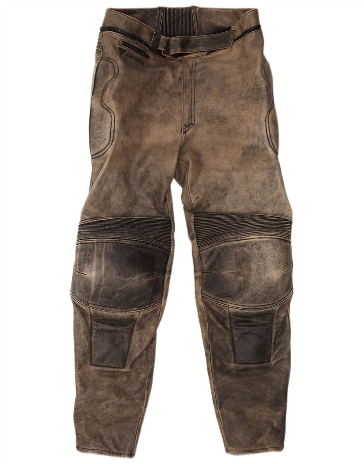 Calça masculina de motociclista MODEKA tamanho 58 3XL W36 L31 cinza tie dye couro