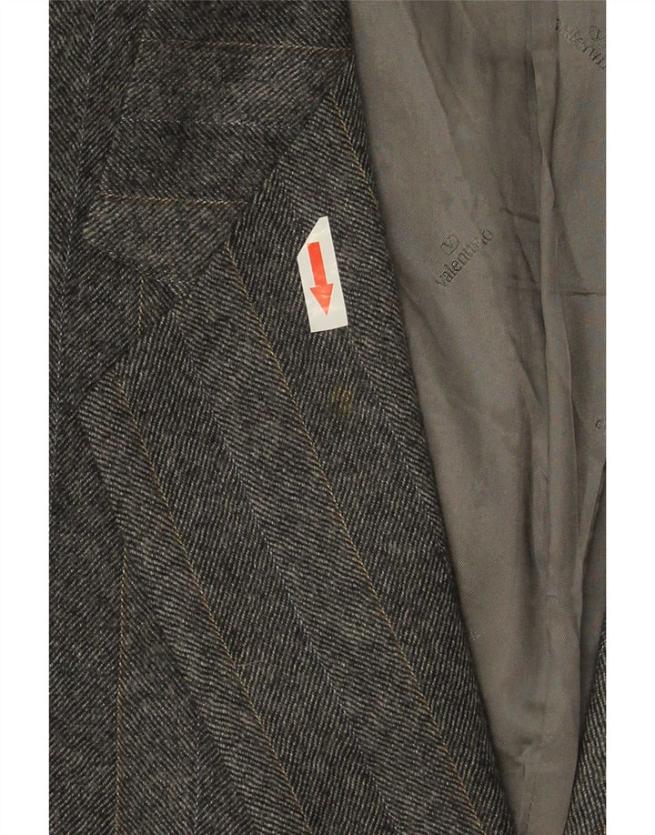 Jaqueta Blazer masculina Valentino com 2 botões IT 48 lã virgem listrada cinza médio