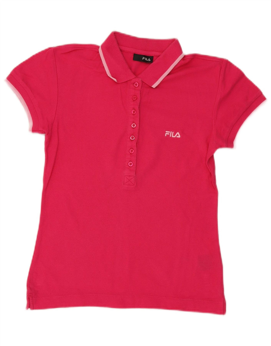 Camisa polo feminina Fila UK 12 algodão rosa médio
