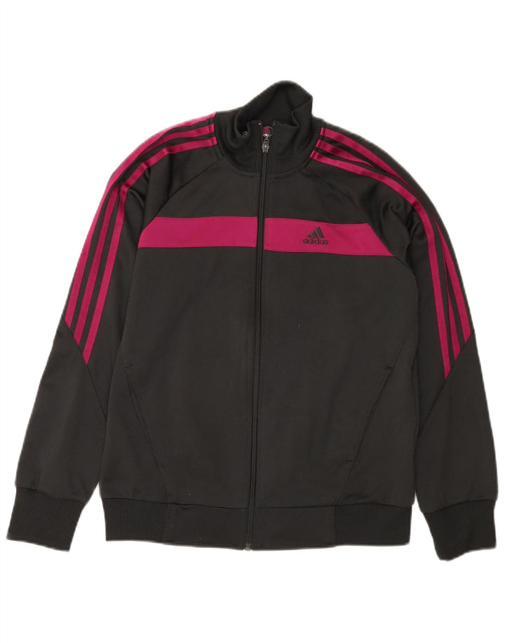 ADIDAS Meninas Graphic Tracksuit Top Jacket 13-14 Anos Preto Colorblock