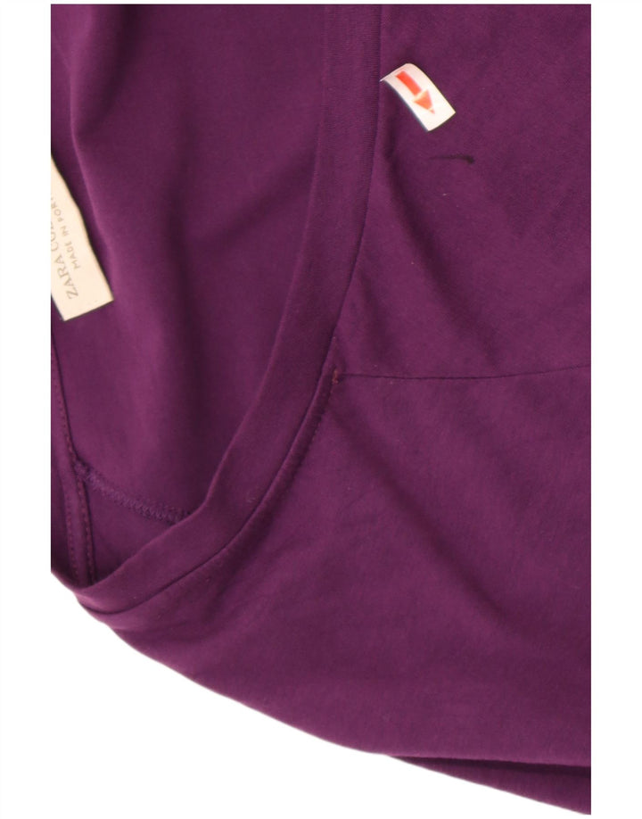 Top feminino Zara manga comprida UK 16 grande roxo
