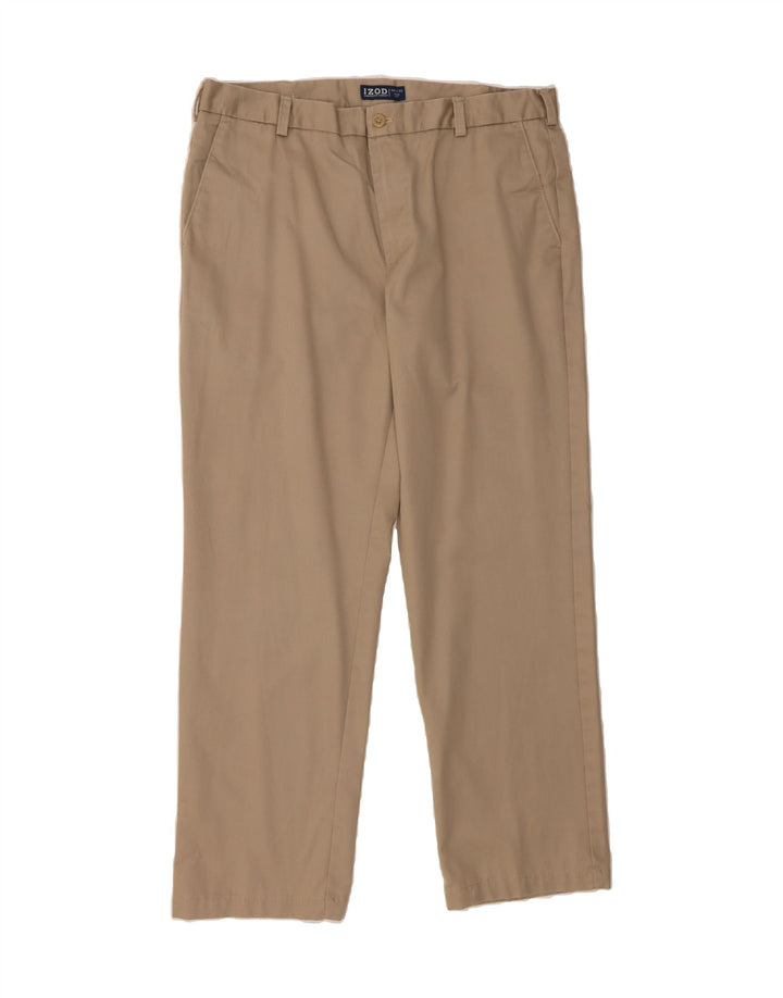 IZOD Mens Slim Fit Chino Trousers W38 L32 Beige Cotton Vintage Izod and Second-Hand Izod from Messina Hembry 