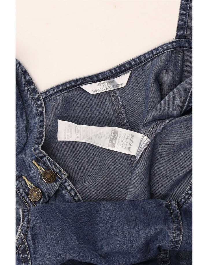 Vestido feminino Marks & Spencer St. Michael Denim Dungaree Reino Unido 16 grande azul