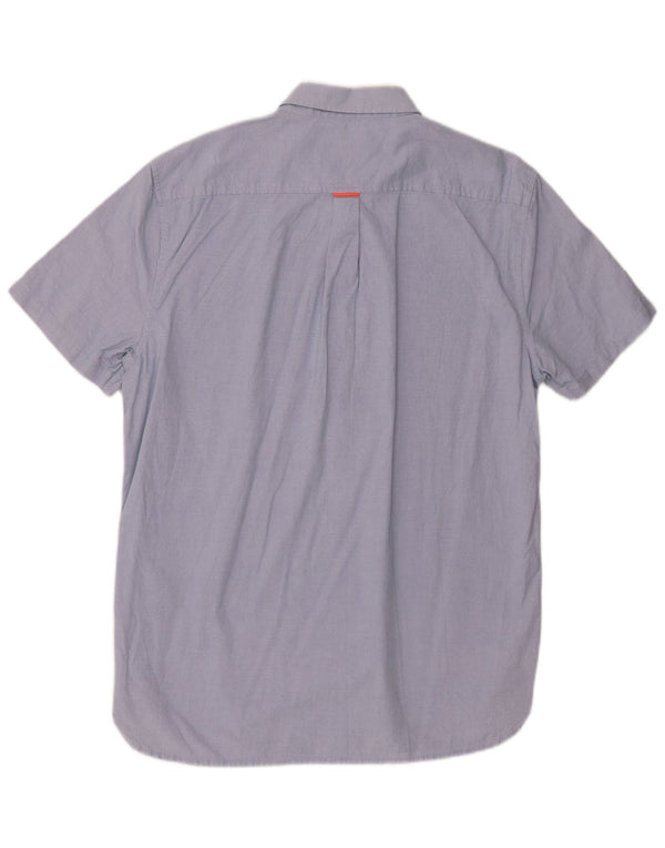 Camisa masculina Superdry manga curta regular fit XL azul algodão