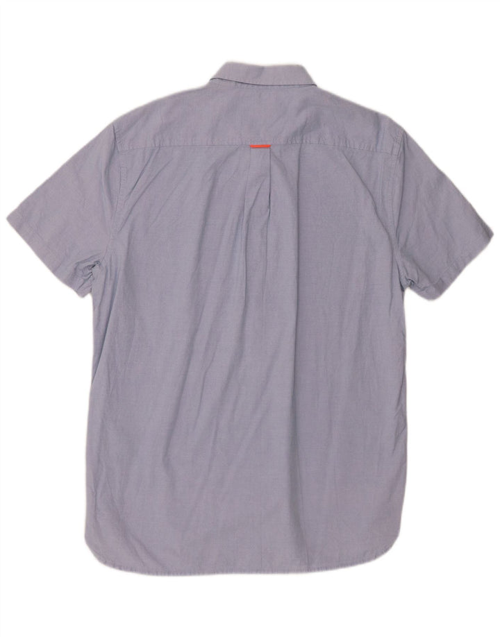 Camisa masculina Superdry manga curta regular fit XL azul algodão