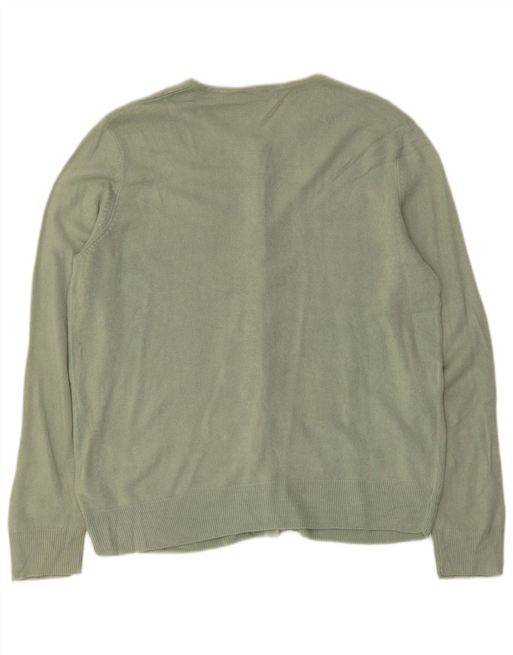 Suéter cardigã feminino Marks & Spencer Reino Unido 14 grande acrílico verde