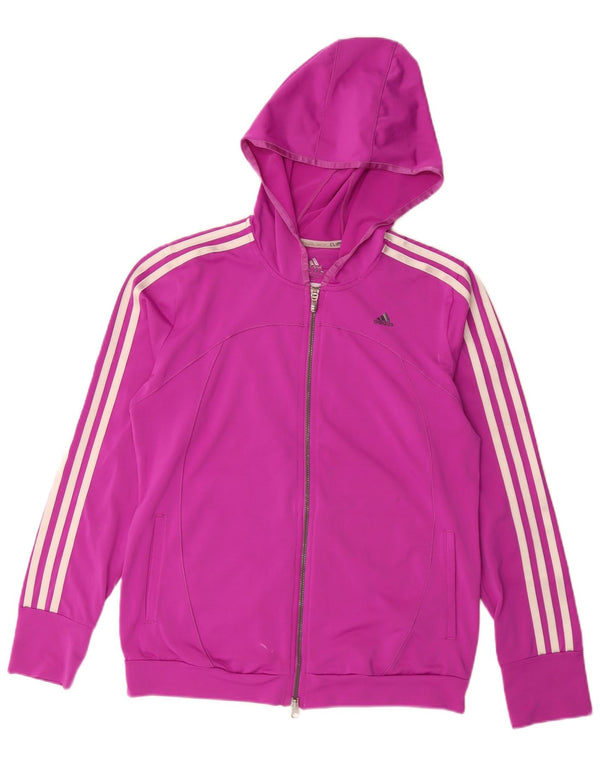 Adidas Womens Climacool Zip Hoodie Sweater UK 12/14 Médio Roxo Poliéster