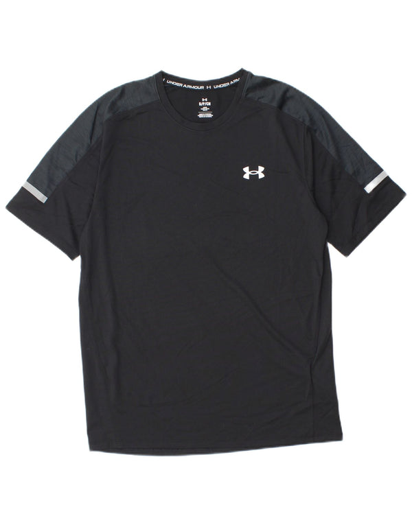Under Armour Mens Camiseta Top Pequeno Poliéster Colorblock Preto