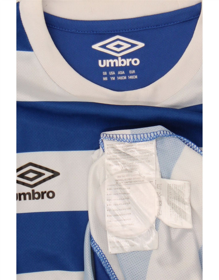 Camiseta Umbro Meninos 9-10 Anos Poliéster Listrado Azul Médio