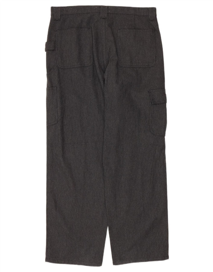 Fila Mens Straight Cargo Calças IT 50 Grande W34 L30 Algodão Cinza