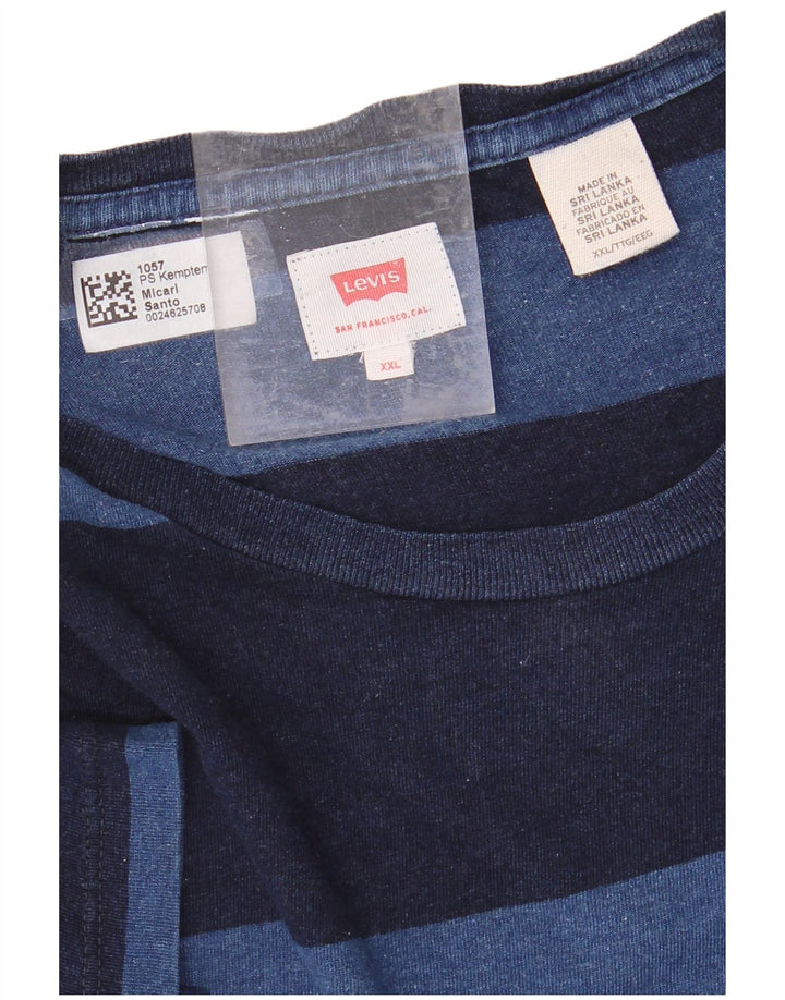 Camiseta masculina LEVI'S Top 2XL algodão listrado azul