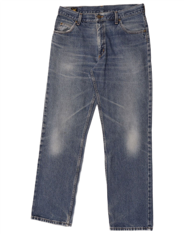 Lee Mens Brooklyn Straight Jeans W34 L32 Azul Algodão