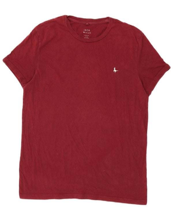 Camiseta masculina Jack Wills Top médio algodão Borgonha