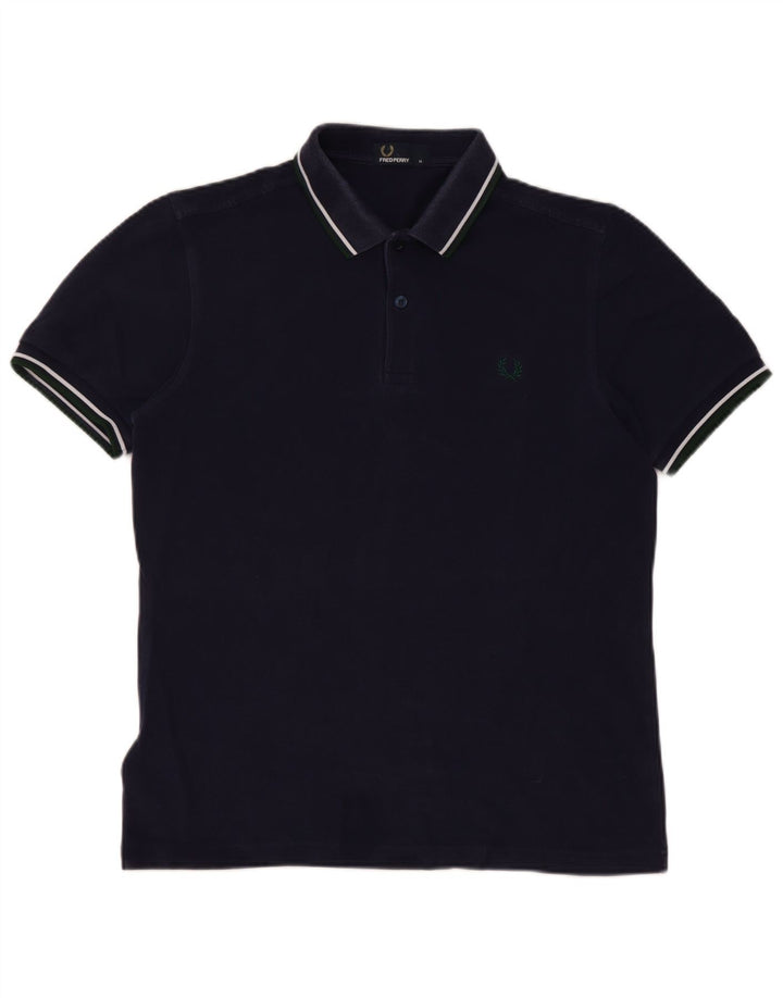 Camisa polo masculina Fred Perry médio algodão azul marinho
