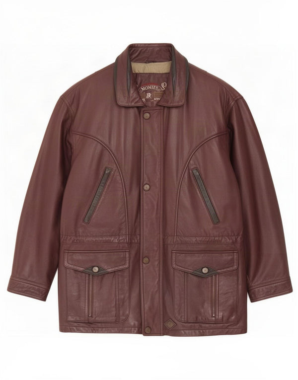Jaqueta de couro masculina Montes UK 44 2XL marrom