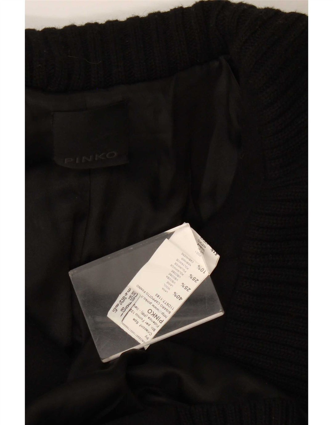Sobretudo feminino Pinko UK 8 pequeno lã preta