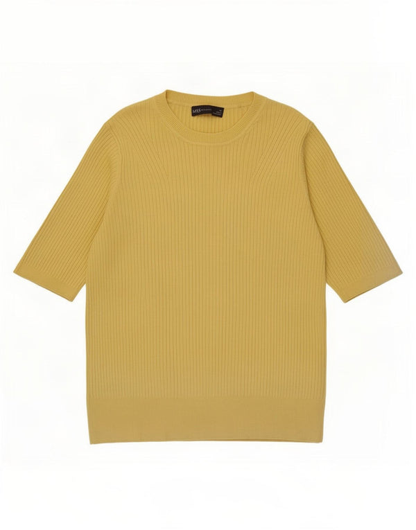 Suéter feminino Marks & Spencer com gola redonda Reino Unido 14 médio amarelo