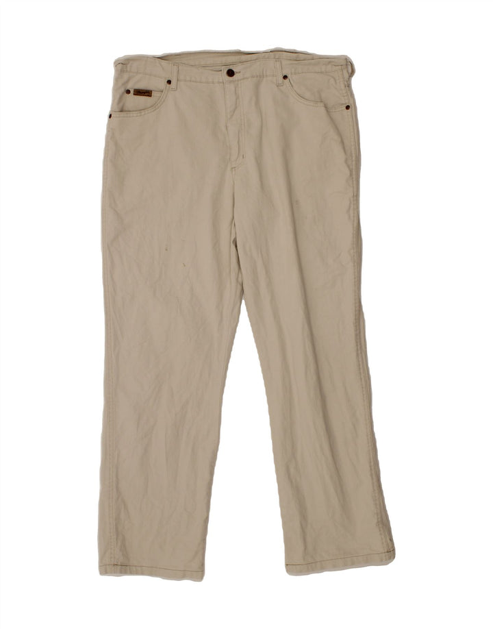 WRANGLER Mens Straight Casual Trousers W38 L31 Beige Cotton Vintage Wrangler and Second-Hand Wrangler from Messina Hembry 