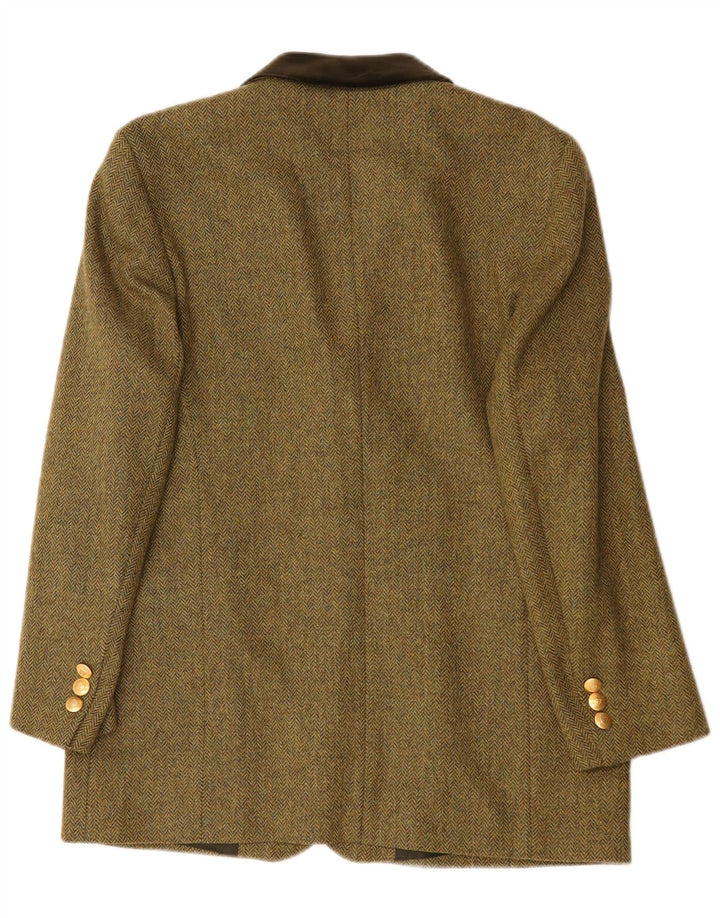 Jaqueta blazer feminina Basler com 3 botões UK 16 grande espinha de peixe verde clássica