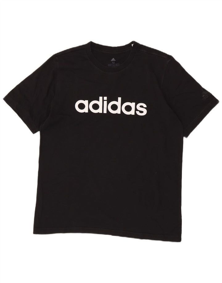 Adidas Mens Graphic T-Shirt Top Médio Algodão Preto