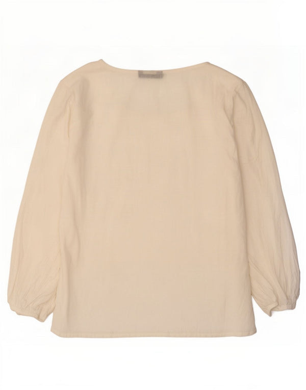 Blusa feminina Massimo Dutti manga 3/4 UK 18 XL Branco