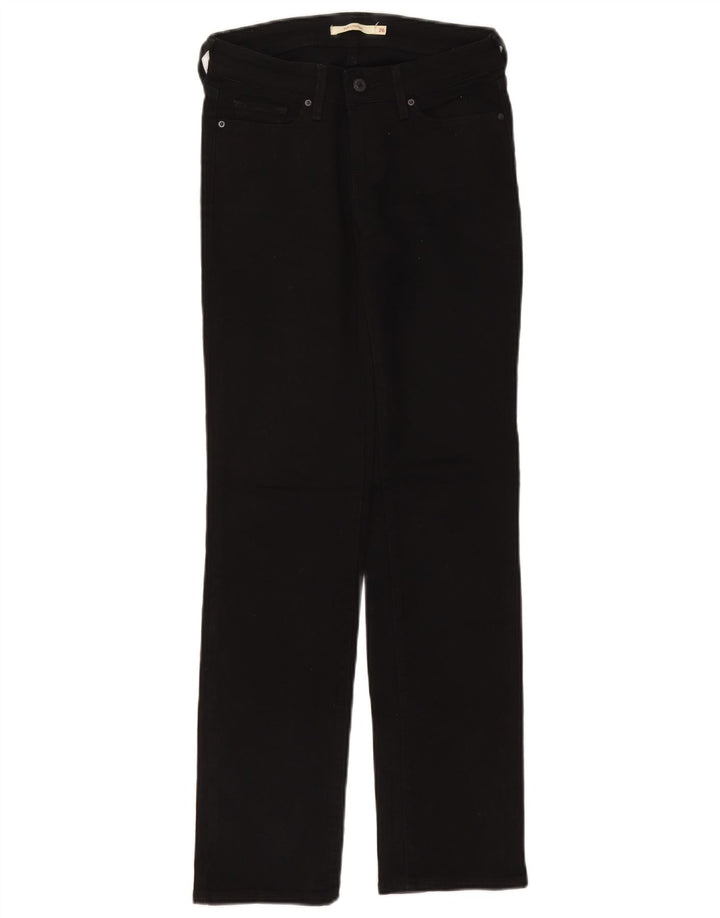 Calça jeans feminina Levi's 714 Straight W26 L30 algodão preto