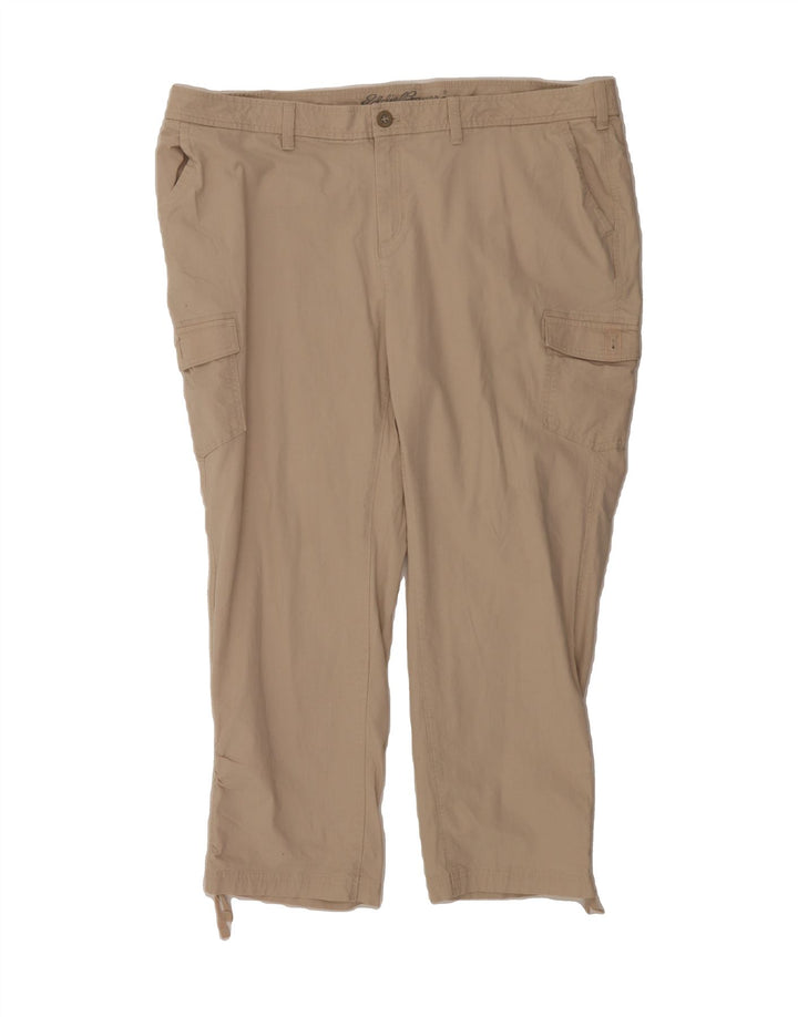 EDDIE BAUER Womens Slim Cargo Cropped Trousers US 20 3XL W40 L25 Beige Vintage Eddie Bauer and Second-Hand Eddie Bauer from Messina Hembry 