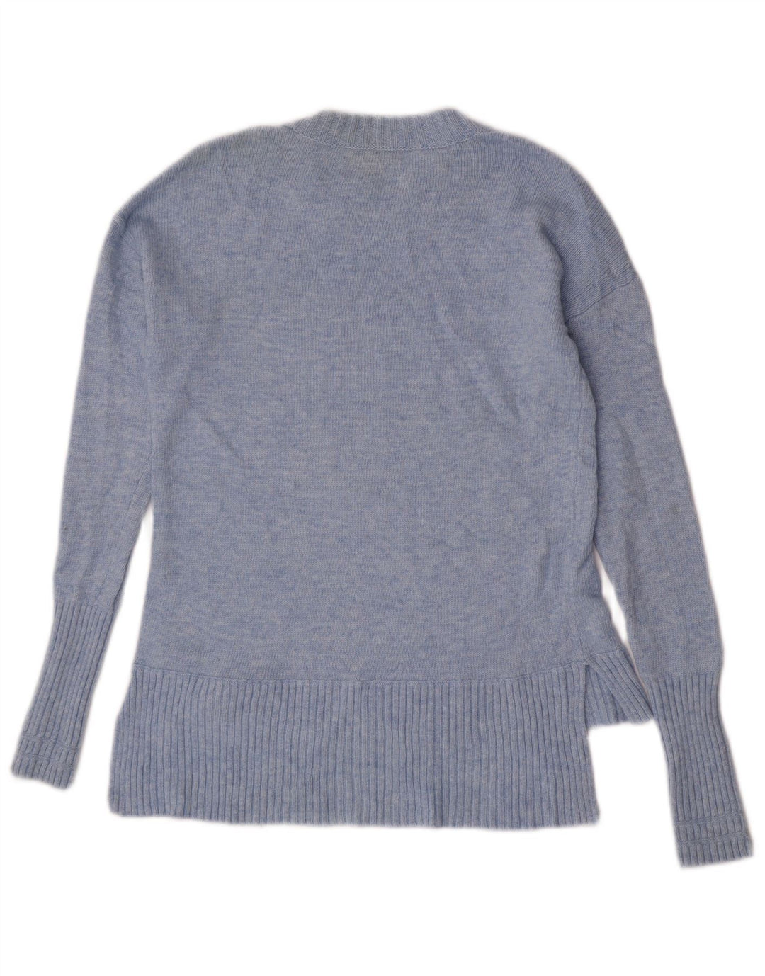 Suéter feminino J. Crew com gola redonda e lã azul UK 2 2XS