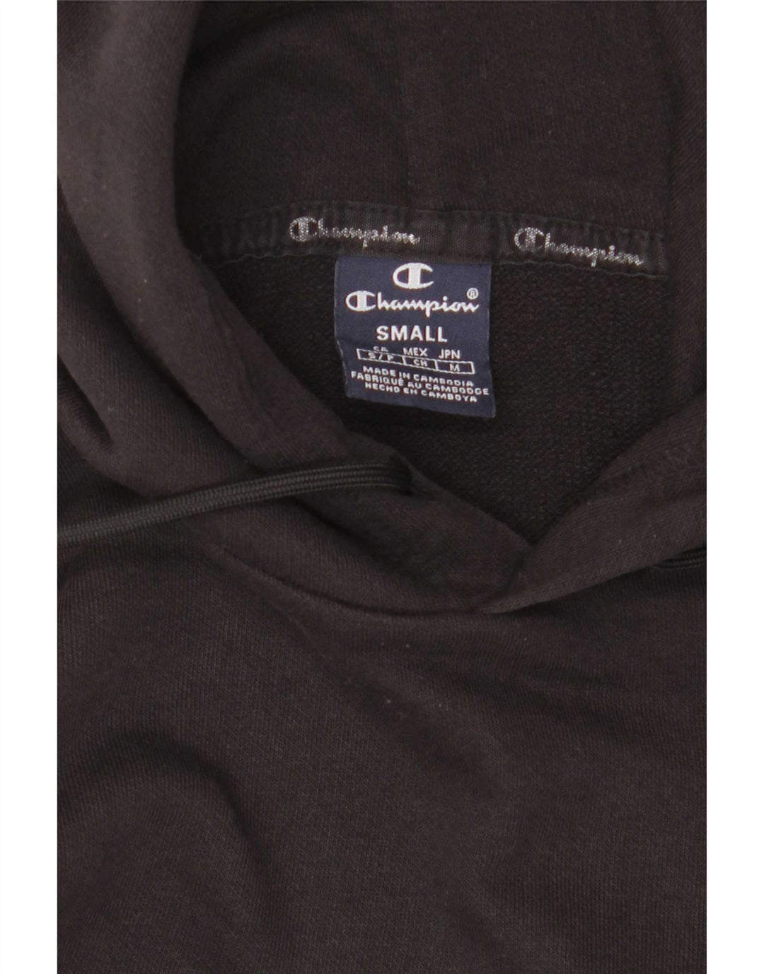 Jumper com capuz gráfico masculino Champion pequeno preto