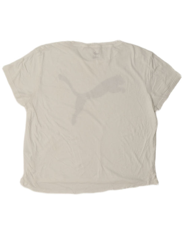 Puma Camiseta Feminina Graphic Top UK 18 XL Algodão Branco