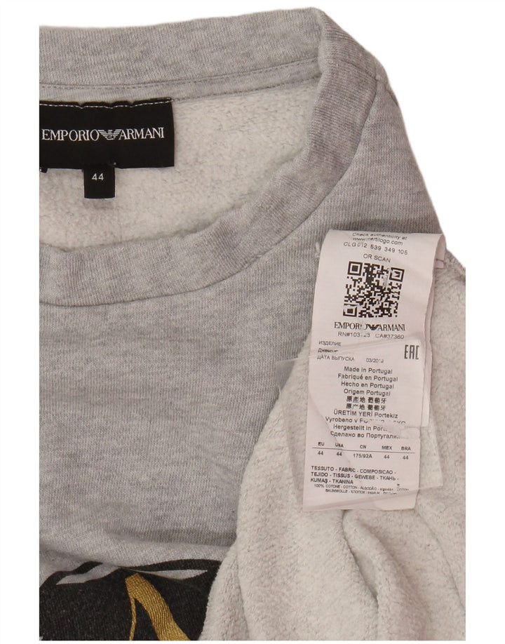 Moletom feminino Emporio Armani Jumper IT 44 cinza médio manchado