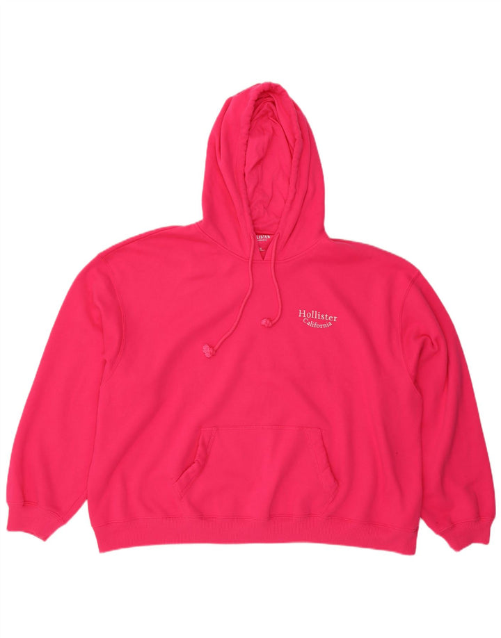 HOLLISTER moletom feminino oversized com capuz UK 20 2XL algodão rosa