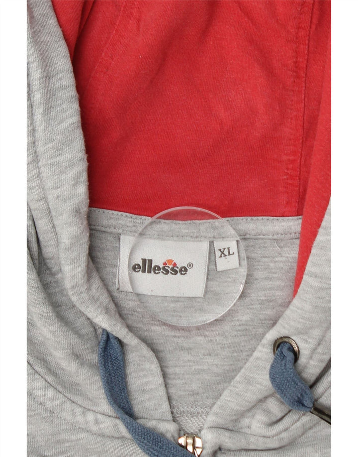 Suéter masculino ELLESSE com capuz e zíper XL cinza colorblock algodão