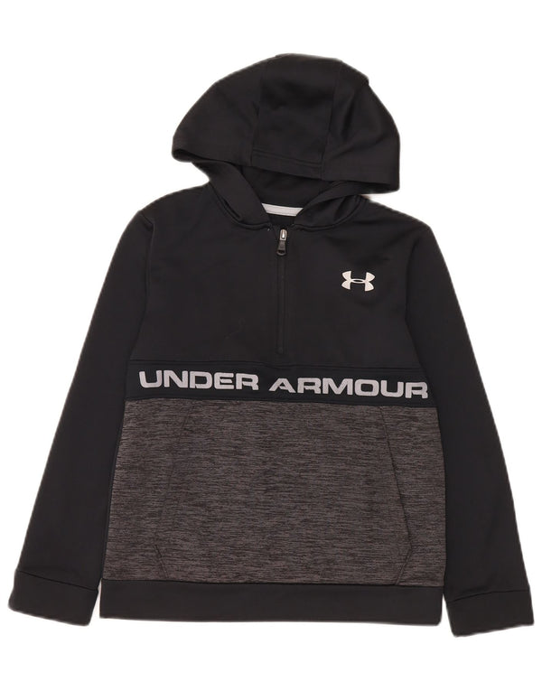 Suéter com capuz gráfico Under Armour Boys 9-10 anos médio preto colorblock