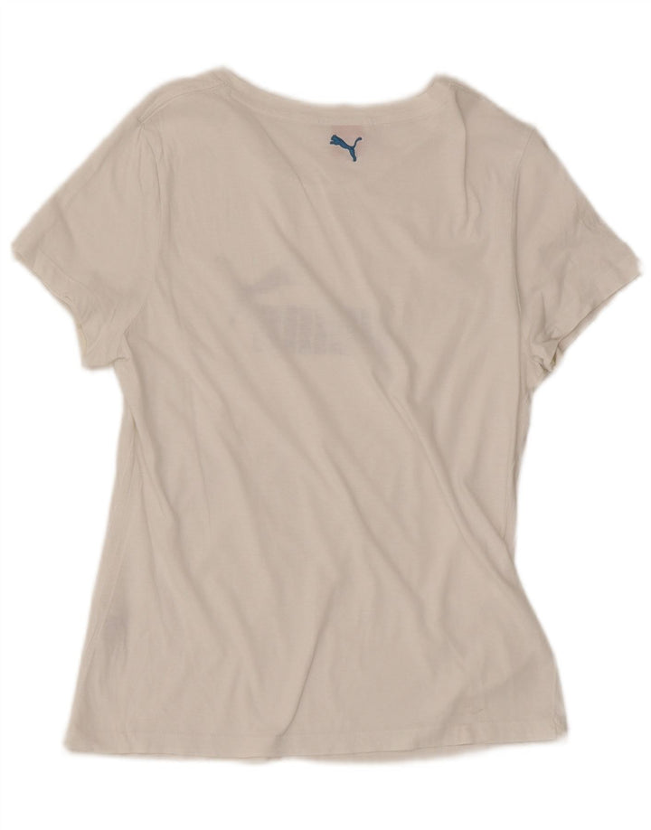 Puma Camiseta Feminina Graphic Top UK 14 Grande Branco