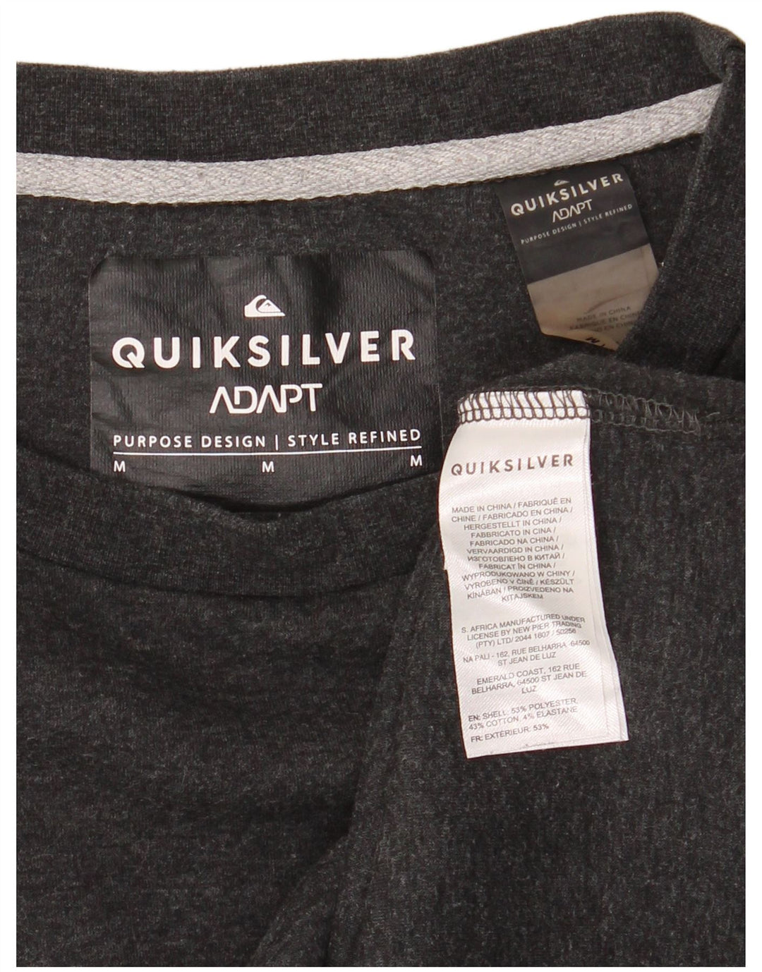 Quiksilver moletom masculino jumper poliéster manchado cinza médio