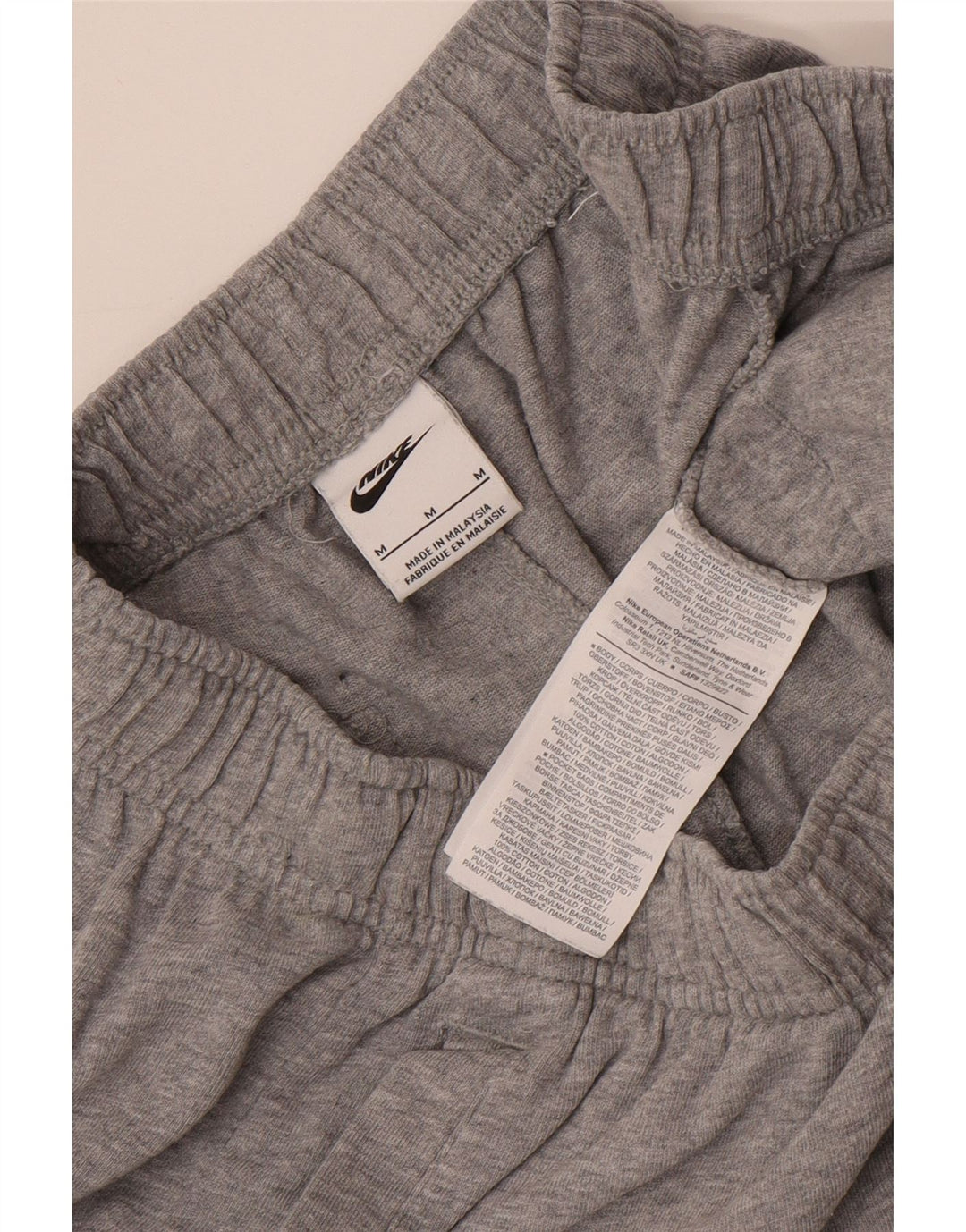 Shorts esportivos femininos Nike UK 12 algodão cinza médio